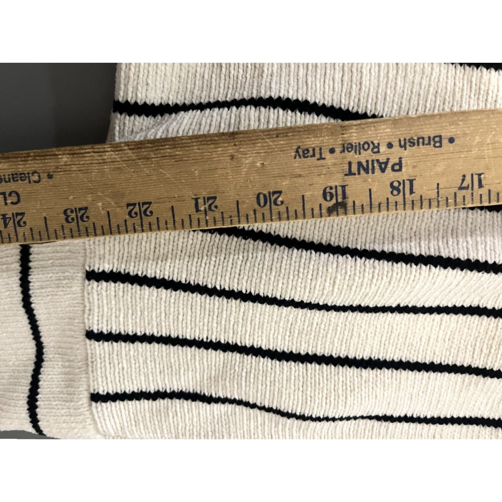 Eileen Fisher Eileen Fisher Chenille Striped Tunic Sweater Organic Ivory V-Neck Medium Relaxed Women Knit 100% Cotton Pullover Casual Classic Preppy Side Slit Size M / US 6-8 / IT 42-44 - 4 Thumbnail