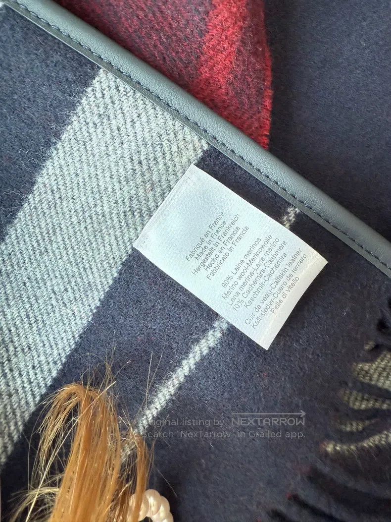 Hermes Hermes Quadrille cloak, double-sided double-color fringed Size ONE SIZE - 6 Thumbnail