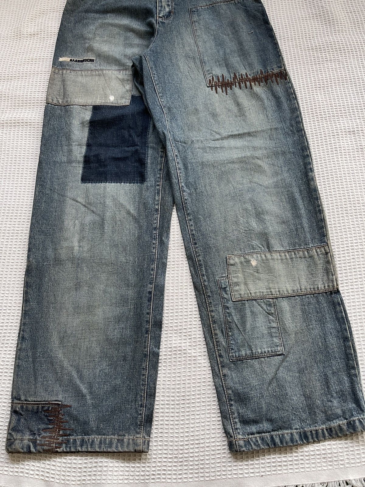 JNCO Rarerest🔥School Of Hard Knocks Skates Baggy Patchwork jeans Size US 35 - 5 Thumbnail