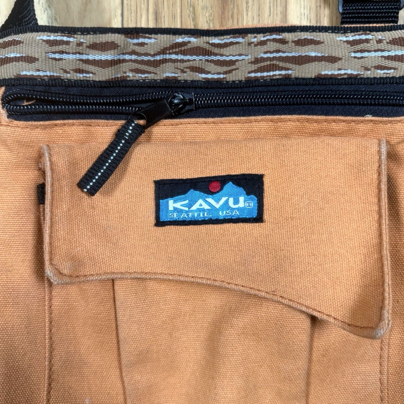 KAVU KAVU Crossbody Small Bag Orange Canvas 11x9 Adjustable Strap Women Small Orange Cross-Body Bag Womens Size ONE SIZE - 3 Thumbnail