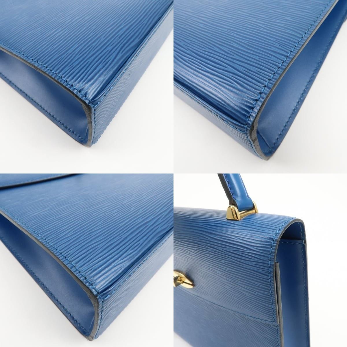 Louis Vuitton Louis Vuitton Epi Malesherbes Top Handle Bag Blue Size ONE SIZE - 5 Thumbnail