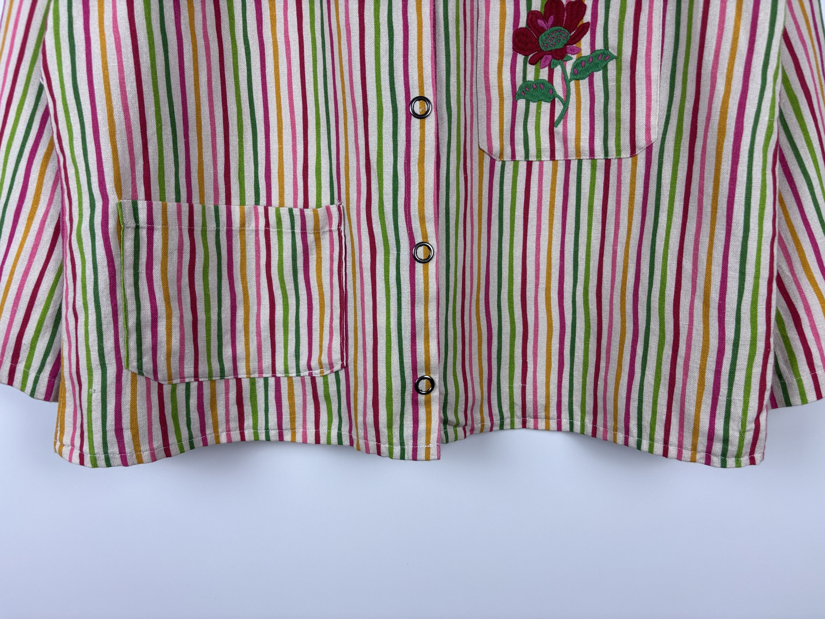 Designer Gudrun Sjoden Colorful Striped Blazer Linen Jacket Size S Size S / US 4 / IT 40 - 3 Thumbnail