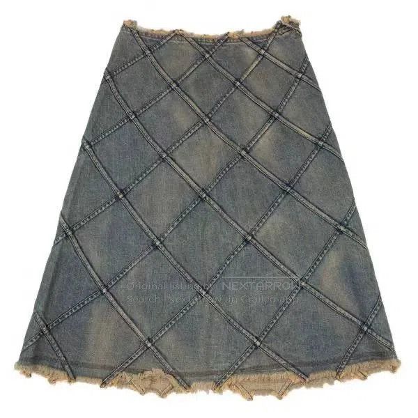 junya watanabe denim quilted skirt.