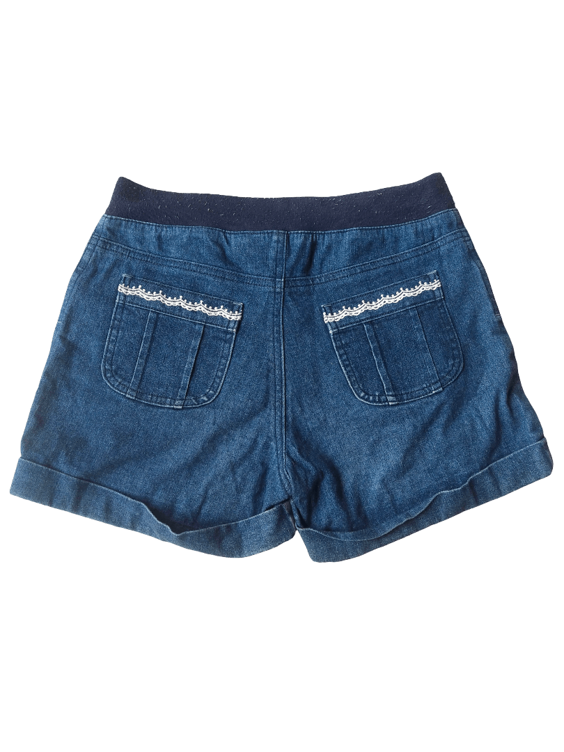 Angel Blue Mezzo Piano Denim Shorts Lace Trim Harajuku Kawaii Size 29" - 4 Thumbnail