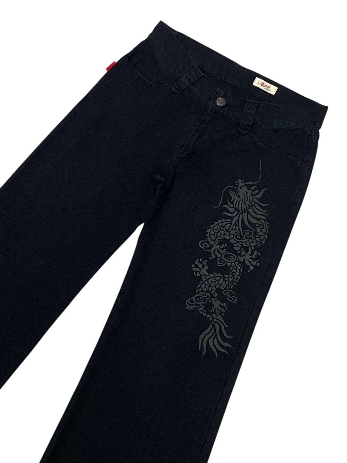 Japanese Brand × Vivienne Tam 💃Vivienne Tam Wide-Leg Dragon Printed Pants Size 28" / US 6 / IT 42 - 4 Thumbnail