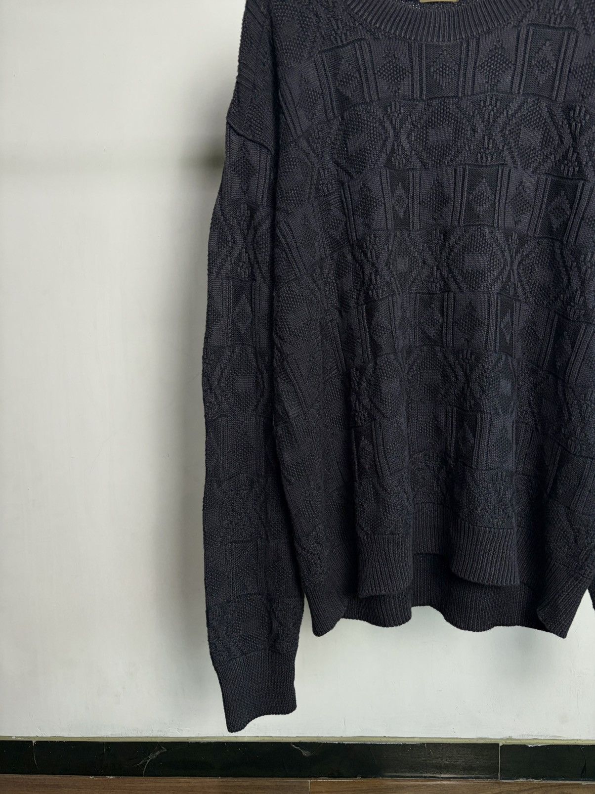 Yohji Yamamoto FREE TAX! Ys for men Patterned Knit Loose Sweater Size US L / EU 52-54 / 3 - 3 Thumbnail