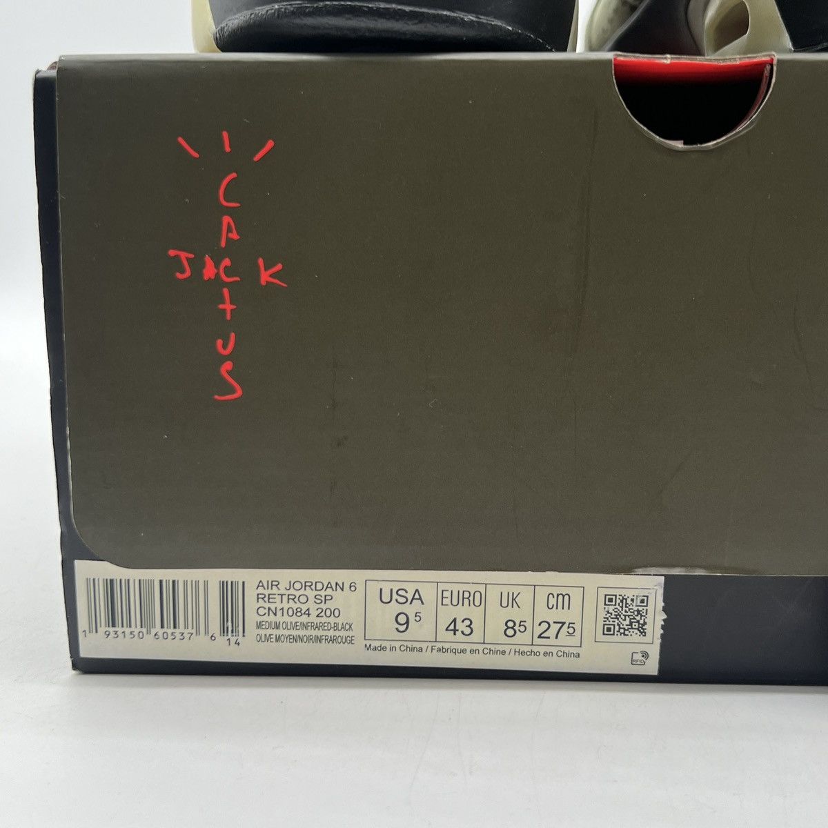 Jordan Brand Travis Scott x air Jordan 6 Olive Size US 9.5 / EU 42-43 - 6 Thumbnail