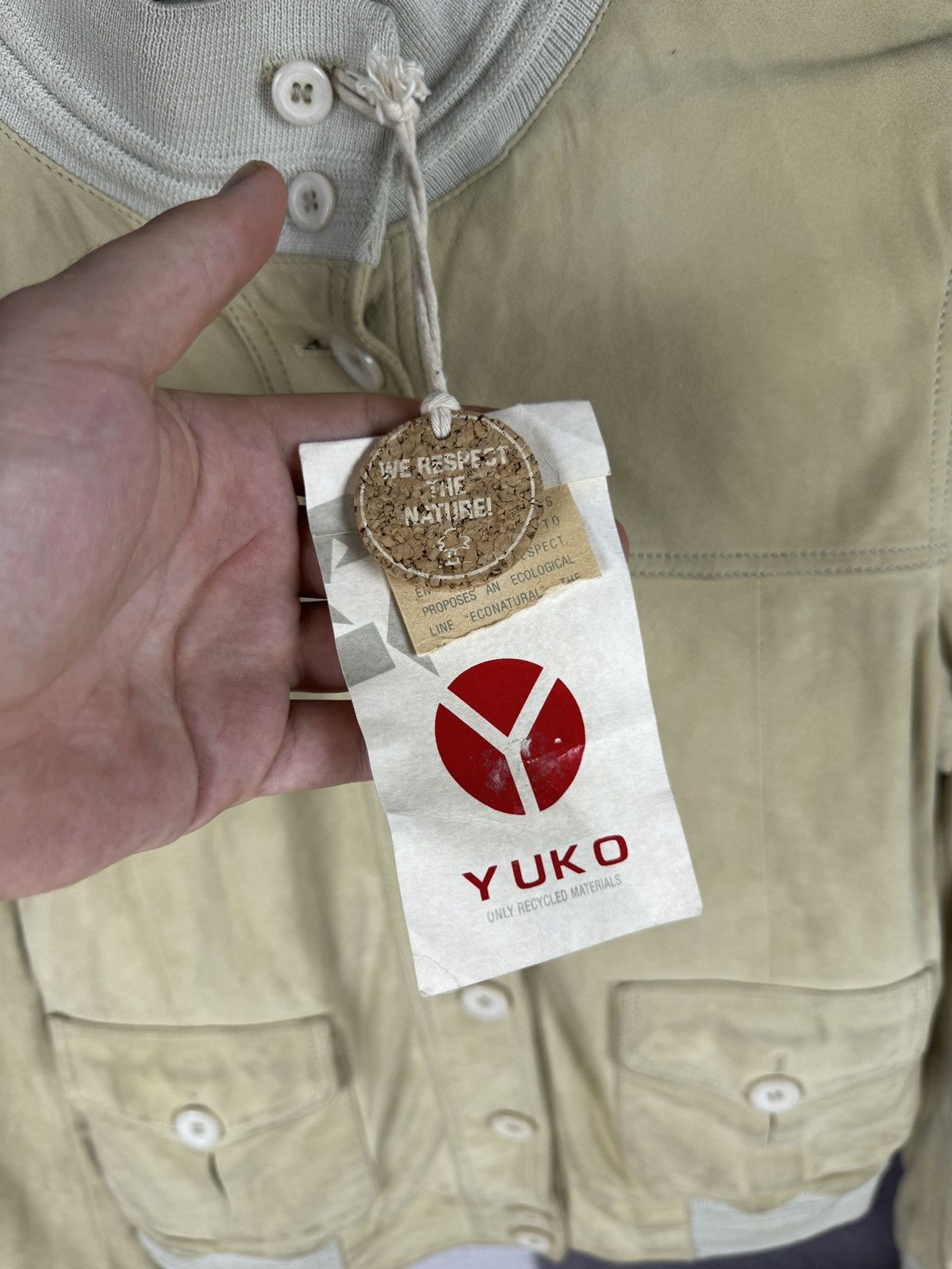 Japanese Brand Yuko beige leather bomber jacket Japanese style Size XL / US 12-14 / IT 48-50 - 7 Thumbnail