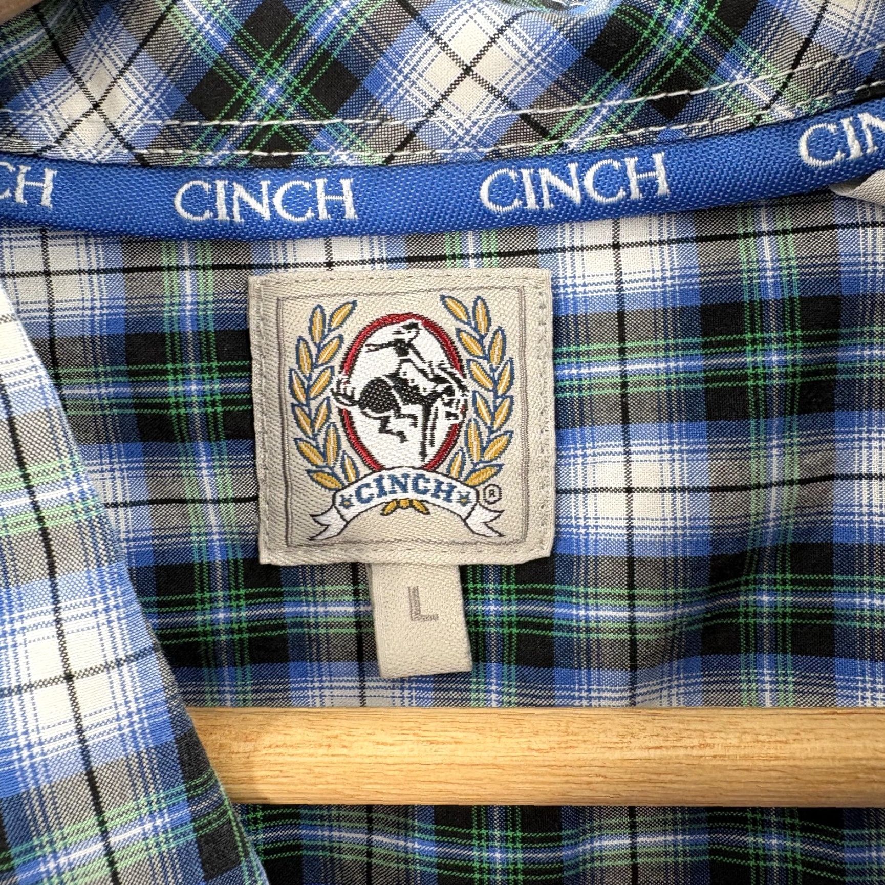Vintage Cinch Shirt Mens Large Blue Plaid Button-Down Western Long Sleeve Cowboy Shirt Size US L / EU 52-54 / 3 - 4 Thumbnail