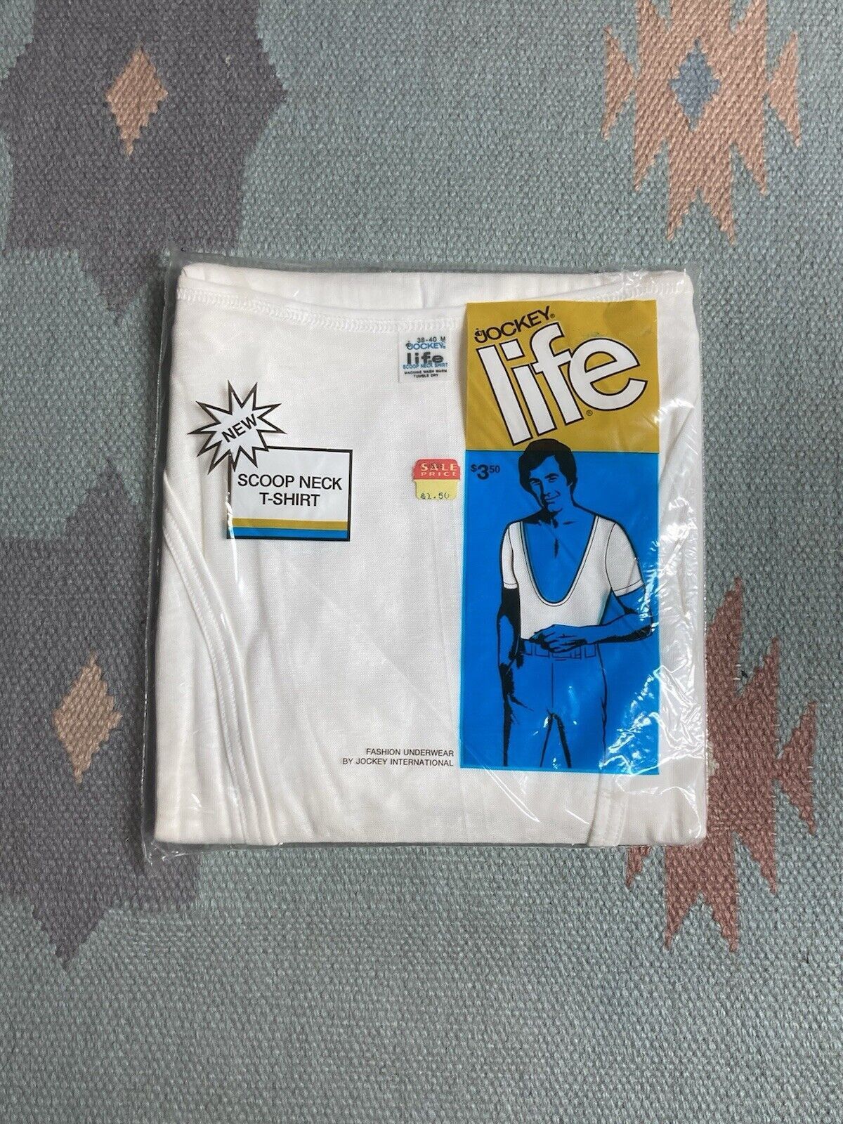 Jockey × Vintage 70s jockey scoop neck t shirt blank white deadstock sealed M Size US M / EU 48-50 / 2 - 1 Thumbnail