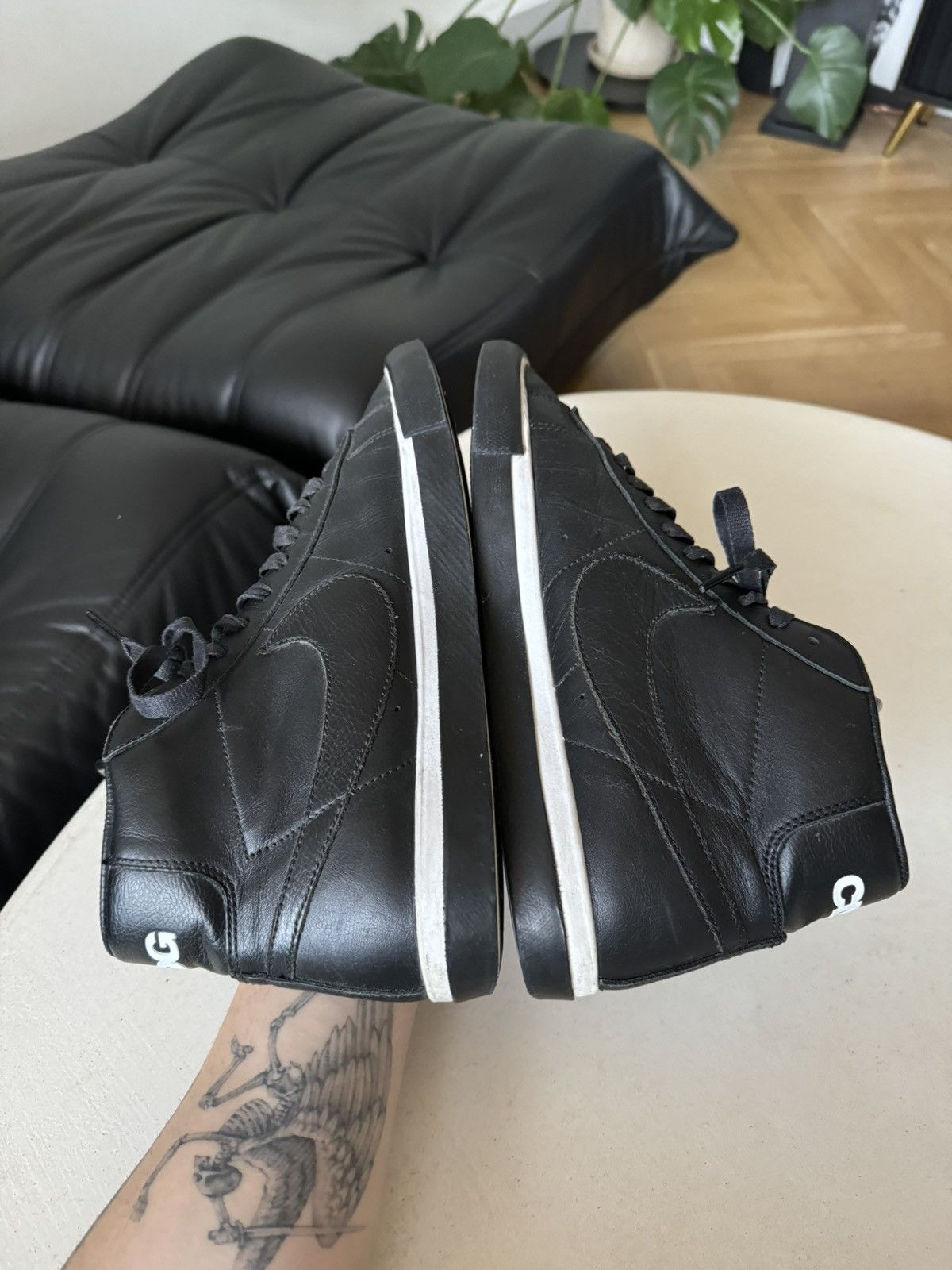 Comme des Garcons Black Comme des Garcons Black x Nike Blazer High Leather CDG Japan Size US 8.5 / EU 41-42 - 3 Thumbnail
