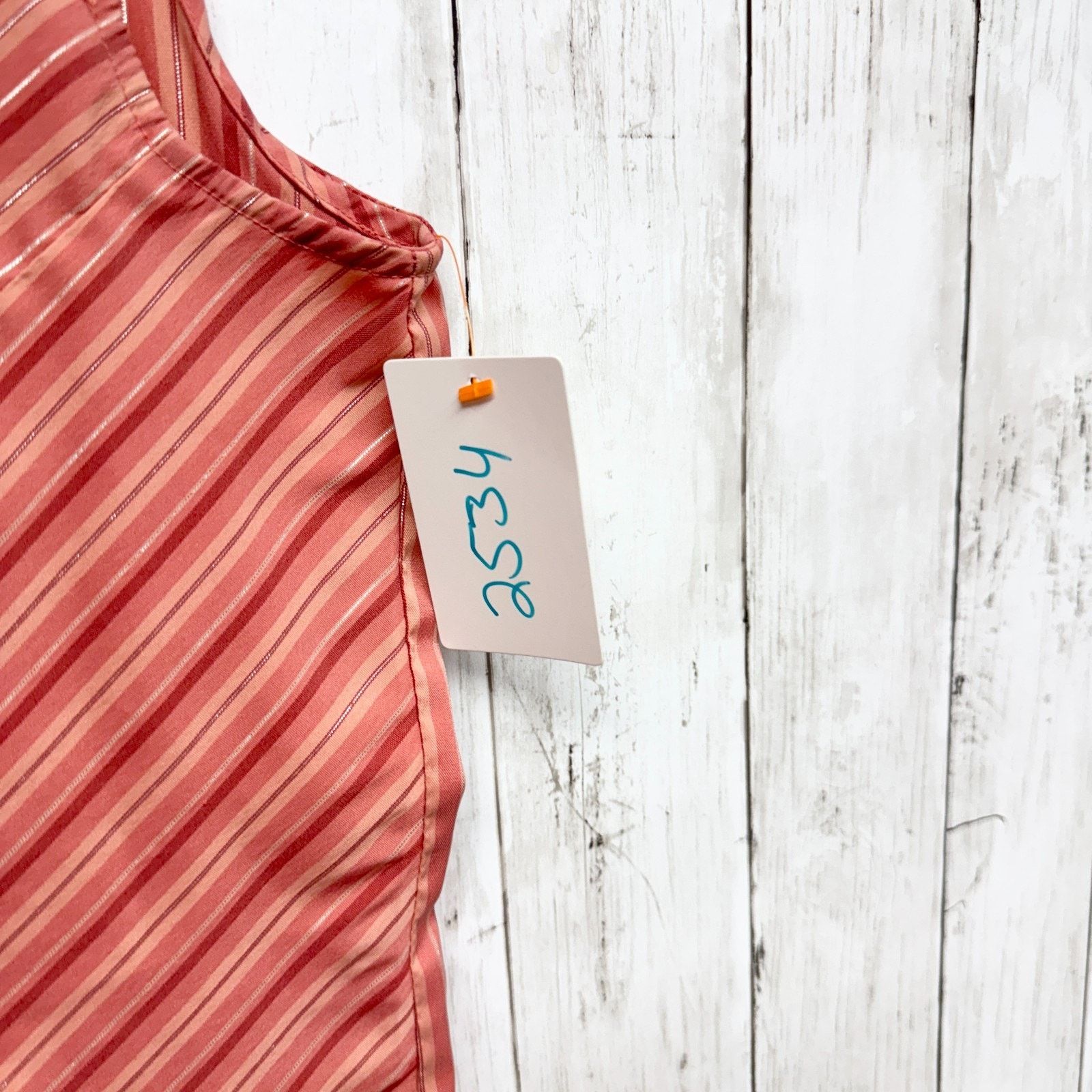 Vintage Vtg Cotton Express Blouse Lg Stripe Collared Sleeveless Tank Size L / US 10 / IT 46 - 6 Thumbnail