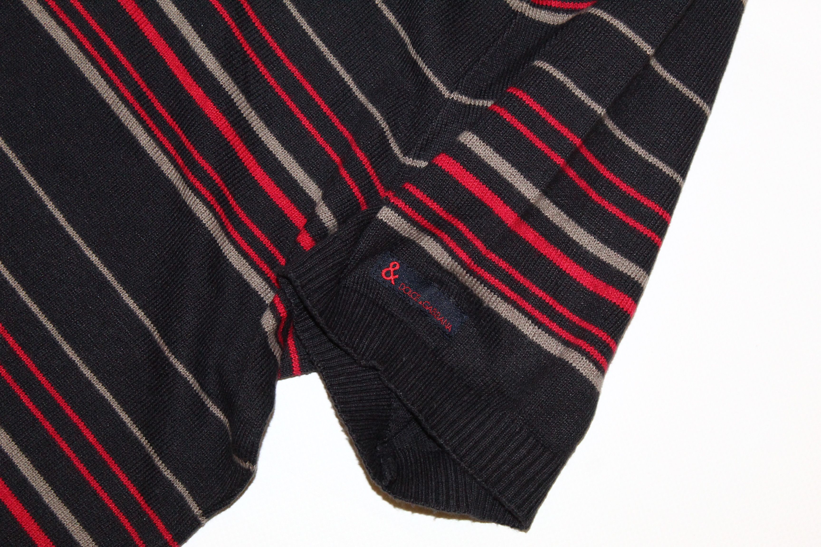 Dolce & Gabbana VTG Dolce & Gabbana Striped Cotton Blend Woven Polo Shirt Size US L / EU 52-54 / 3 - 14 Thumbnail