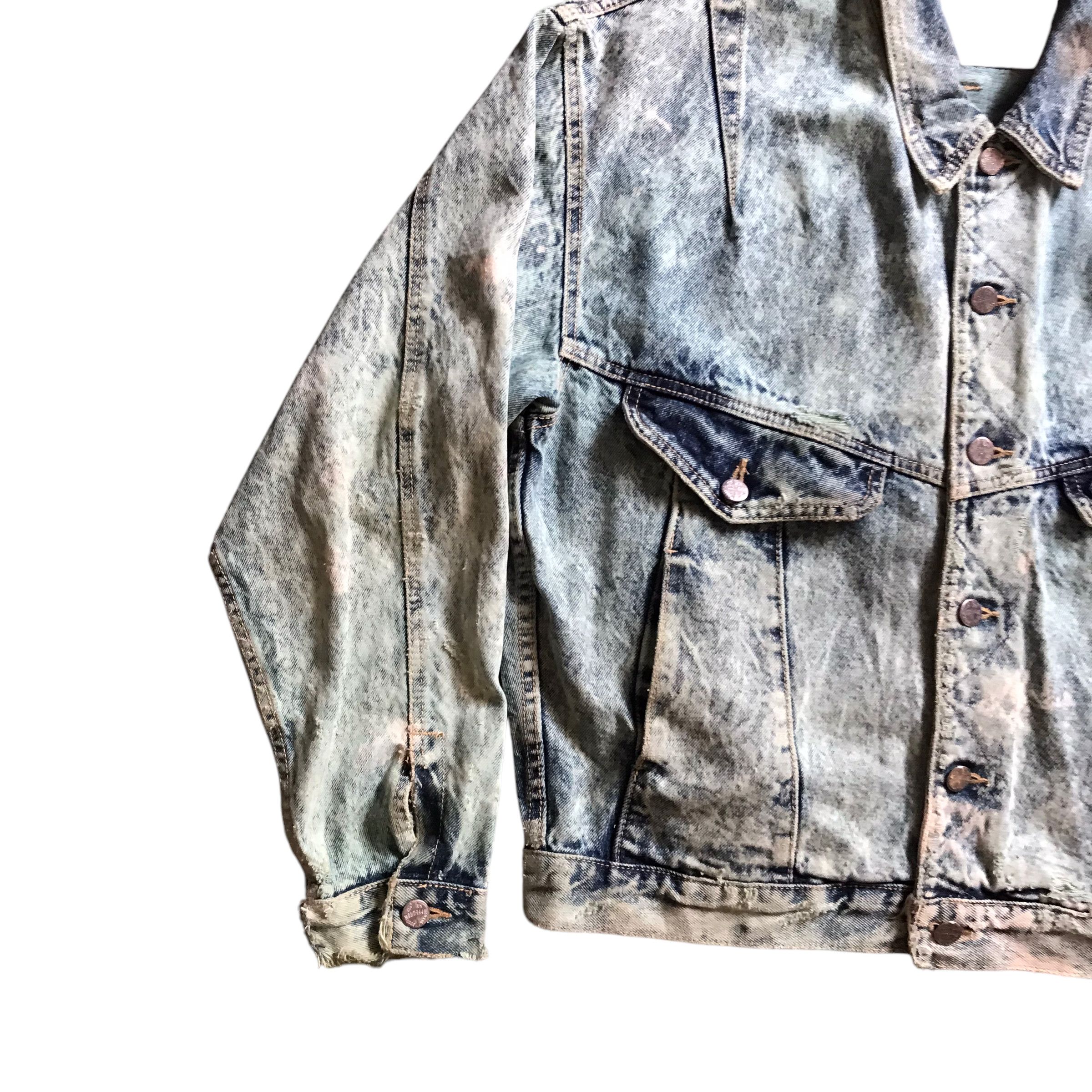 If Six Was Nine × Issey Miyake × Japanese Brand Code Bleu Trucker Jacket Inspired Issey Miyake acids Wash Size US L / EU 52-54 / 3 - 4 Thumbnail