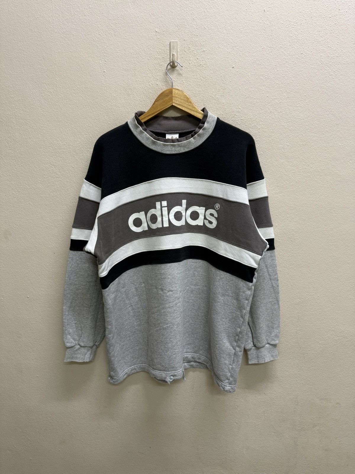 Adidas Adidas Spellout Biglogo Double Collar Sweatshirt Size US XL / EU 56 / 4 - 20 Thumbnail