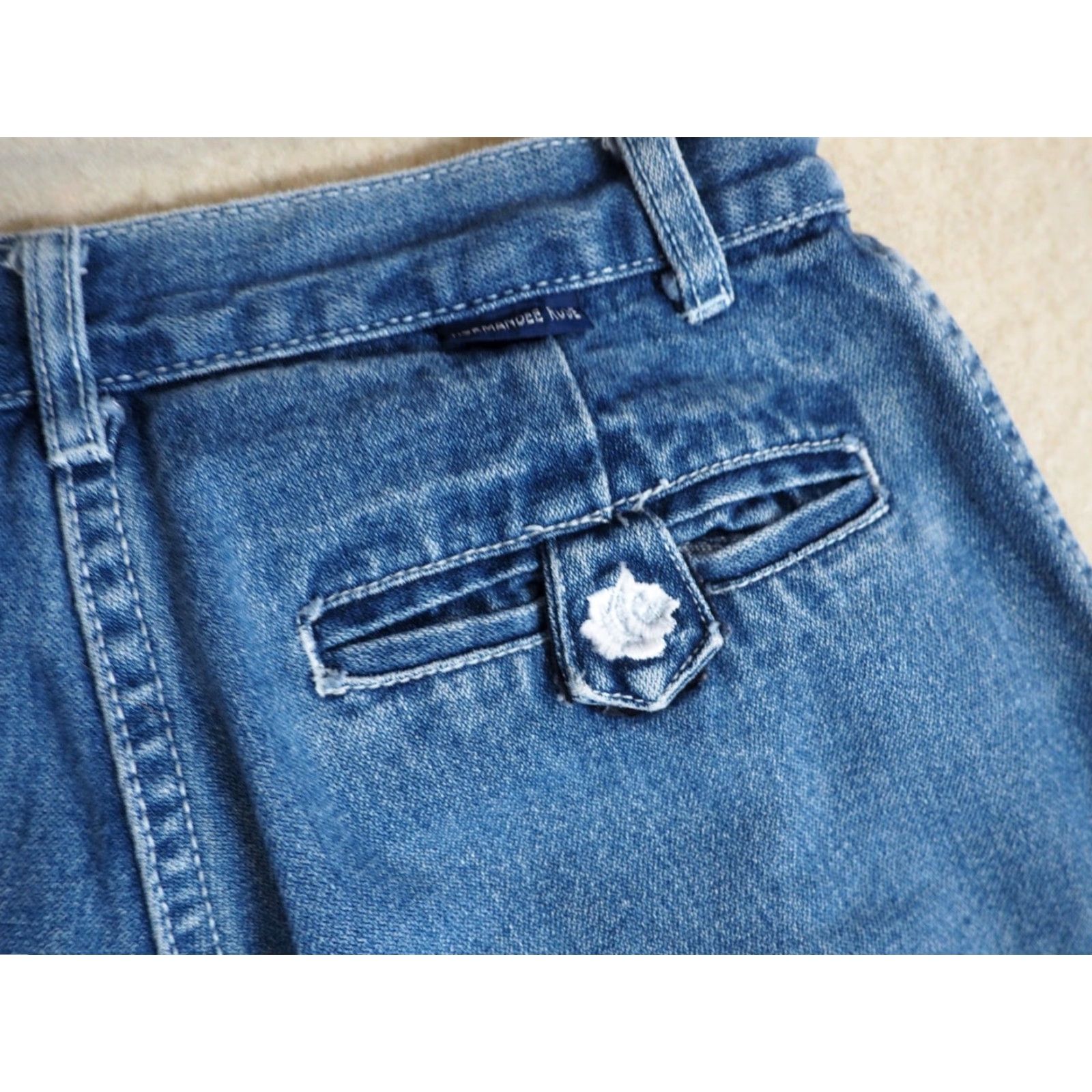Vintage VTG 80s Normandee Rose High Waist Denim Jeans 28x31 Mom Womens Blue 1980s Look New Wave Pants Size 28" / US 6 / IT 42 - 5 Thumbnail