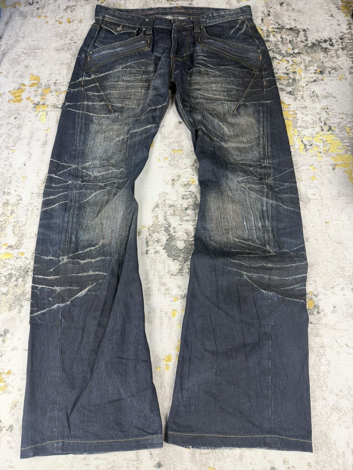BUFFALO BOBS Flare Nicole Club Whisker Clawmark Denim Size US 31 - 1 Thumbnail