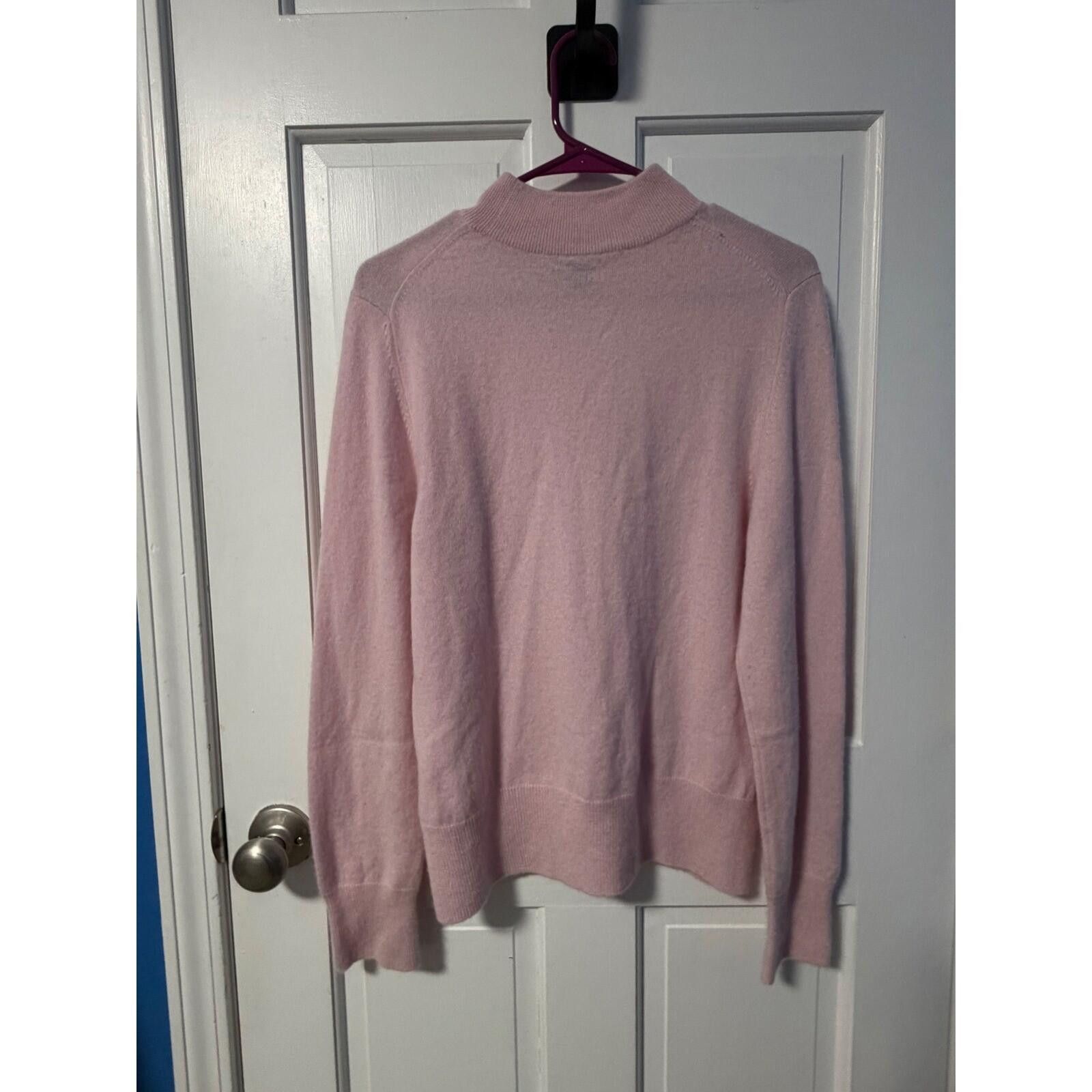 Other Privé Cashmere Mock Neck Sweater Womens L Pink Fine Knit Size L / US 10 / IT 46 - 4 Thumbnail