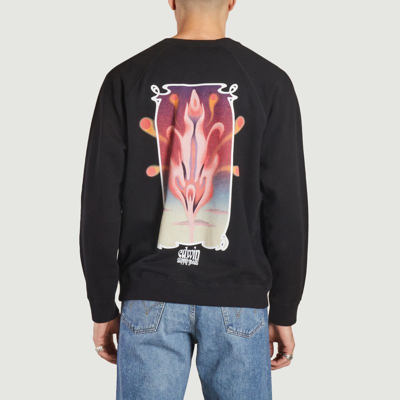 Edwin EDWIN Hana No Shita Mens Sweatshirt Black Size S P2P 22'8" Size US S / EU 44-46 / 1 - 1 Thumbnail