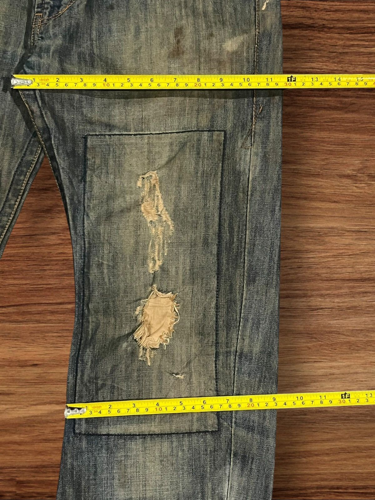 If Six Was Nine × Japanese Brand × Le Grande Bleu (L.G.B.) Japan Tough Jeans Smith Military Double Knee Distressed Jean Size US 32 / EU 48 - 17 Thumbnail