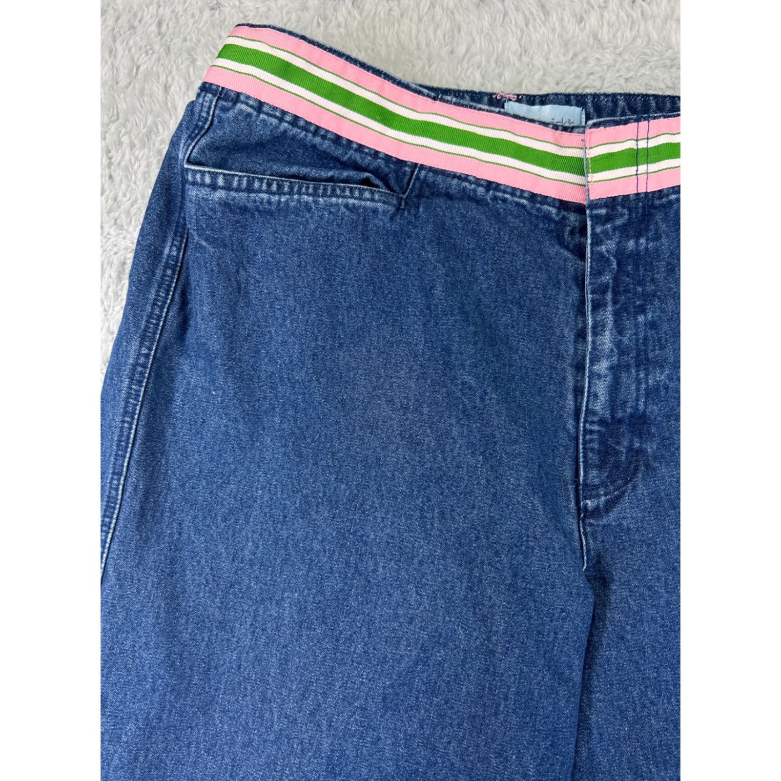 Vintage Chadwicks Jeans Womens 16 Blue Straight Leg Medium Wash Denim 5-Pocket Belt Loops Mid Rise Size 38" / US 16 / IT 52 - 5 Thumbnail