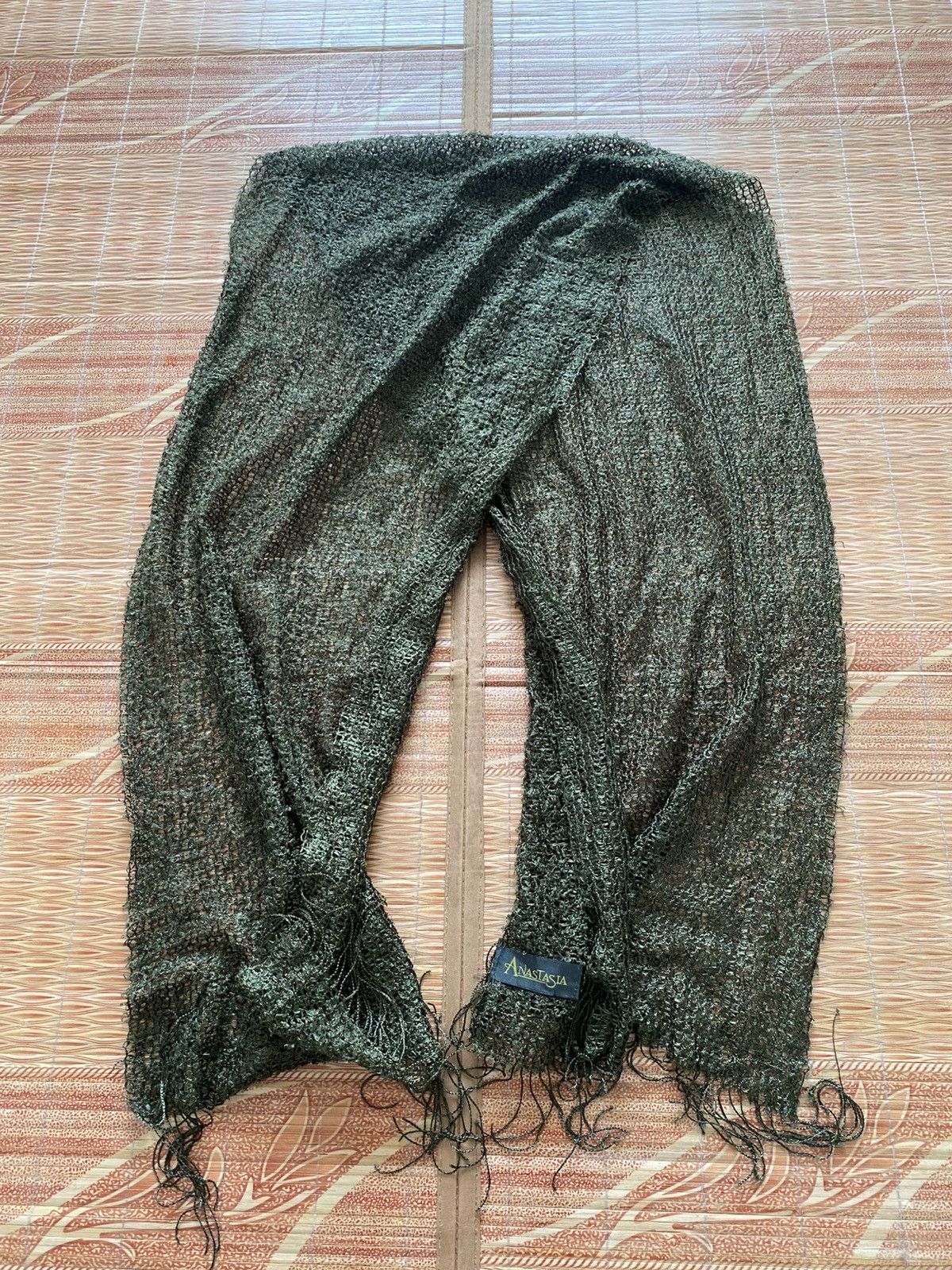 GOSTAR DE FUGA Japanese Anastasia Knitted Green Mesh Scarf Kmrii Fuga Size ONE SIZE - 4 Thumbnail