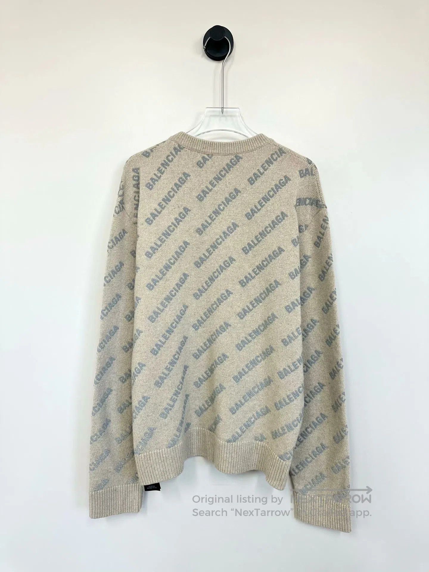 Balenciaga Balenciaga Khaki Bulletproof Logo Wool Knit Sweater| Size US L / EU 52-54 / 3 - 2 Thumbnail