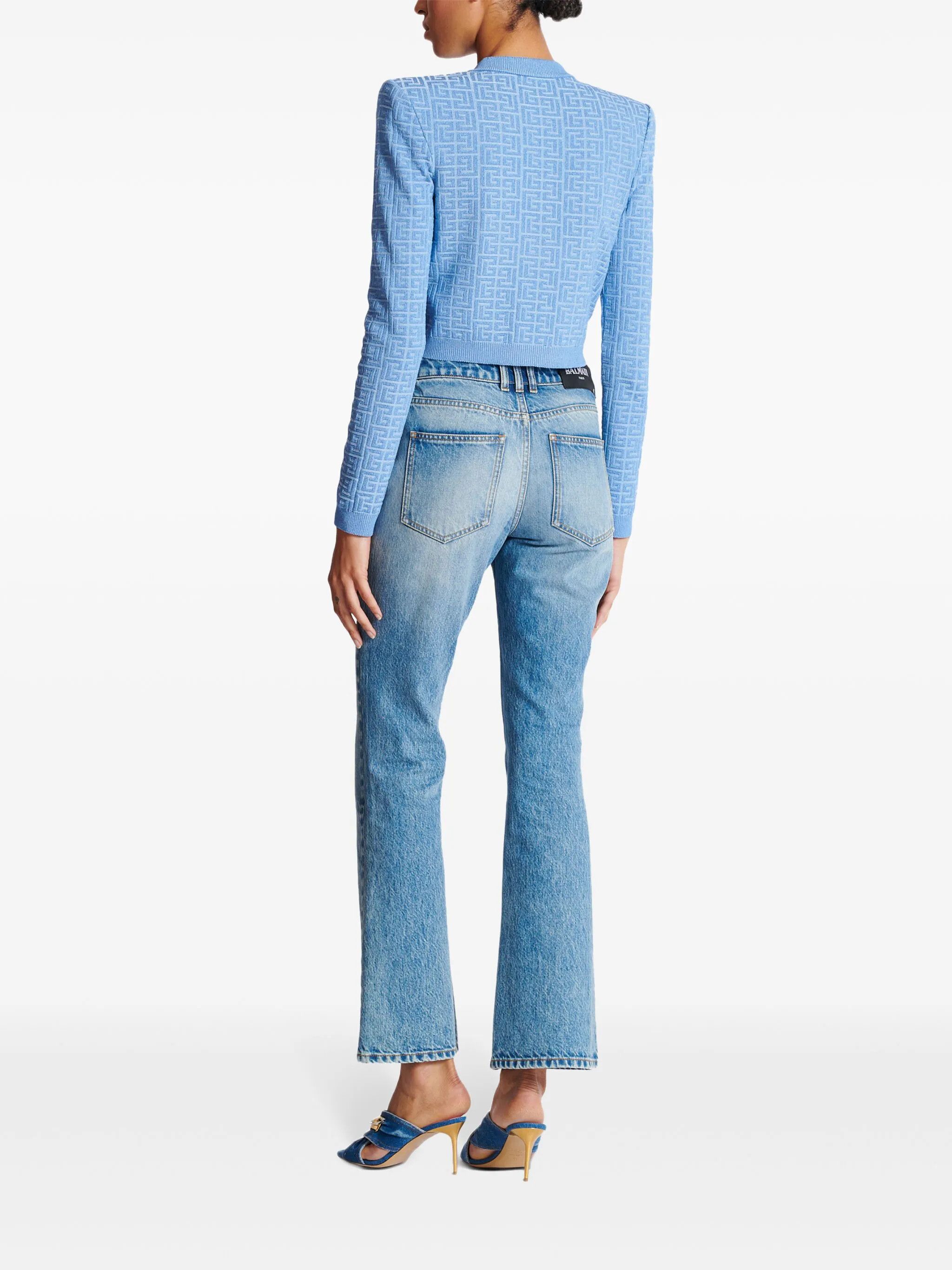 Balmain o1loc1c0526 PB Labyrinth Cardigan in Blue Size XXS / US 00 / IT 34 - 3 Thumbnail
