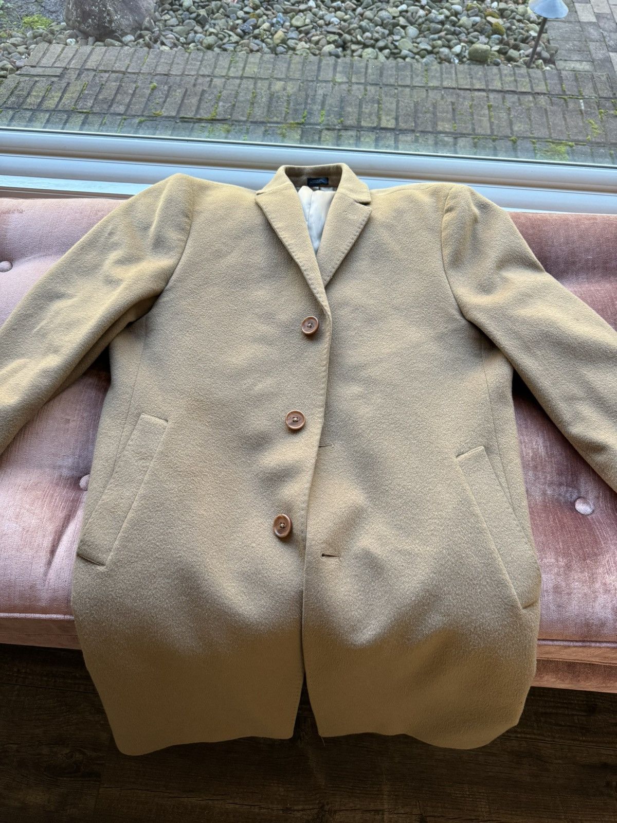 Nordstrom Wool JW Nordstrom Camel Overcoat Size US L / EU 52-54 / 3 - 4 Thumbnail