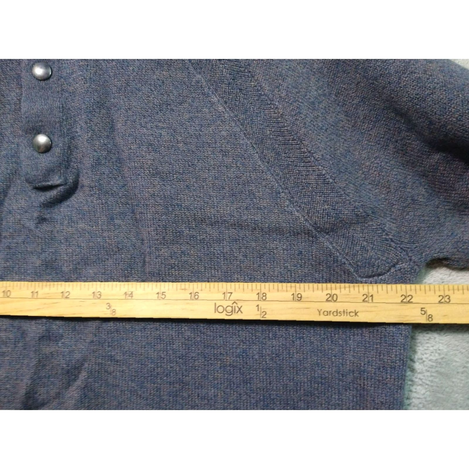 Banana Republic Banana Republic Sweater Men XL Gray Heavyweight Extra Fine Merino Wool Blend Henley Mock Neck Casual Size US XL / EU 56 / 4 - 4 Thumbnail