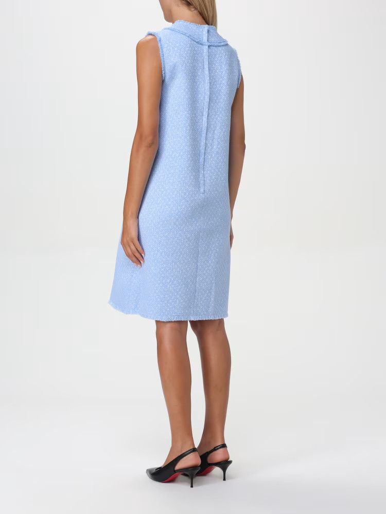 Dolce & Gabbana o1s22i1n1024 S Tweed Mini Dress in Light Blue Size L / US 10 / IT 46 - 2 Thumbnail