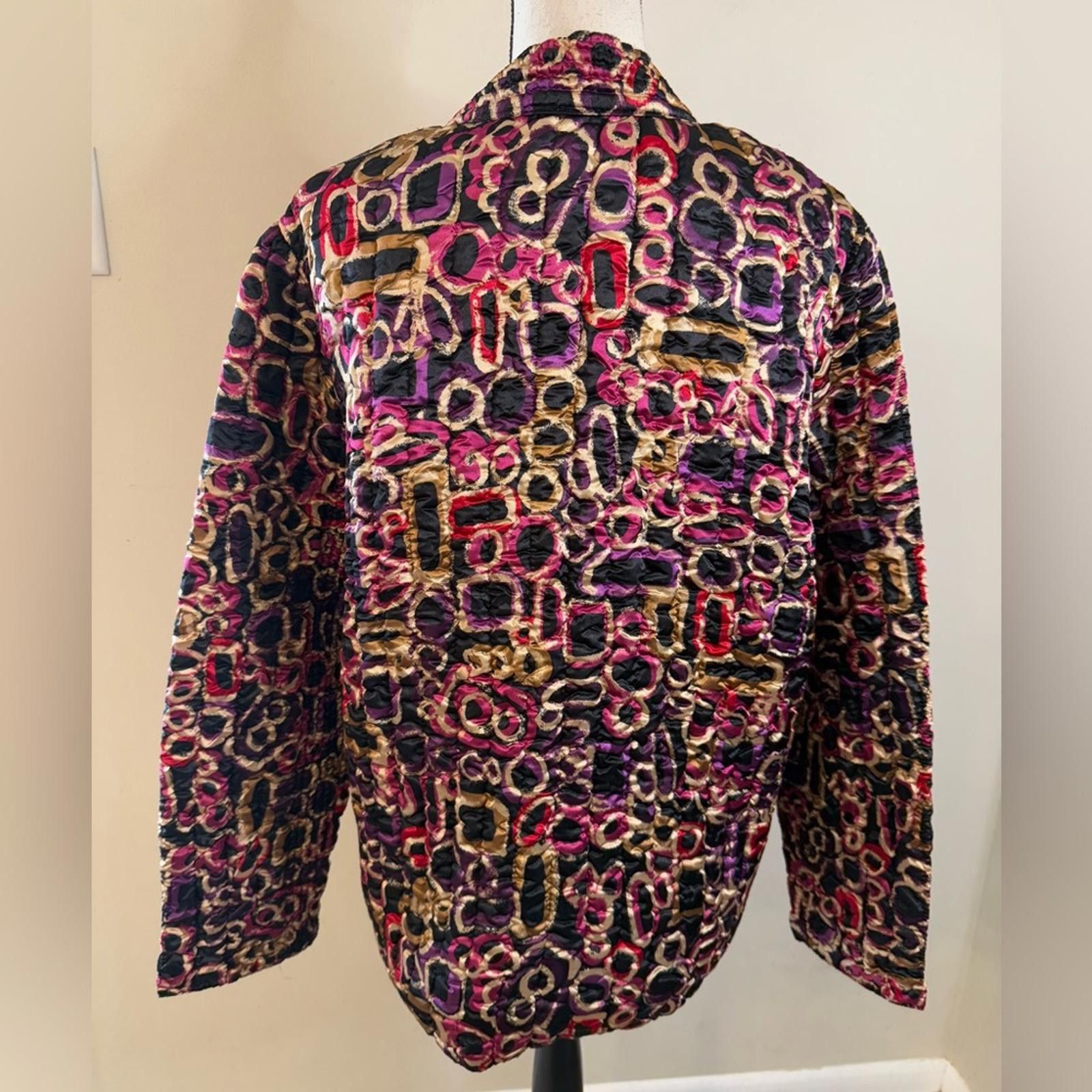 Other Ruby Rd. Crinkle texture colorful zip up jacket plus size 1X Size XL / US 12-14 / IT 48-50 - 4 Thumbnail
