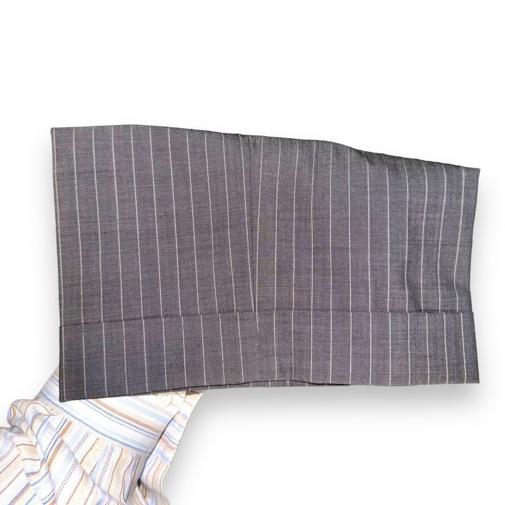 Samuelsohn Samuelsohn Gable Gray Striped Super 130s Suit Size 44R Size 44R - 12 Thumbnail