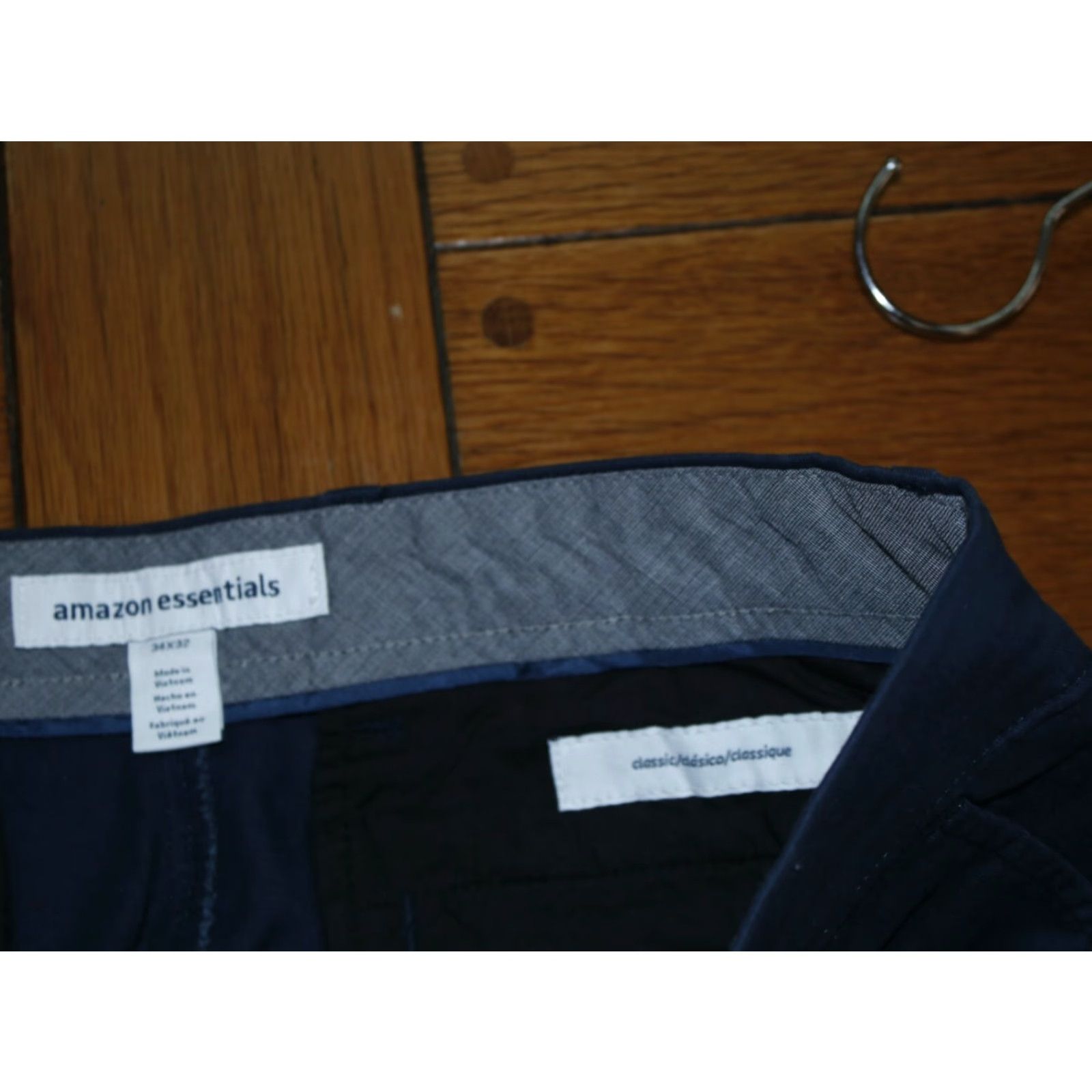 Essentials Essentials Mens Classic Fit Straight Leg Chino Pants Blue Size 34X32 All Season Casual Formal Slim 34W 32L Mens Pants Size US 34 / EU 50 - 5 Thumbnail