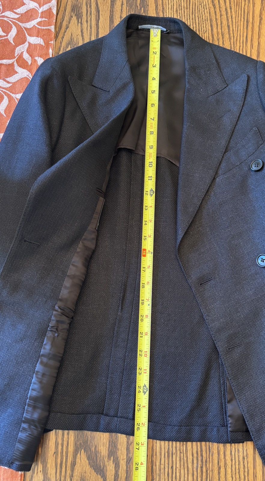 Other Black Basketweave Double Breasted Wool Suit Size 34S - 8 Thumbnail