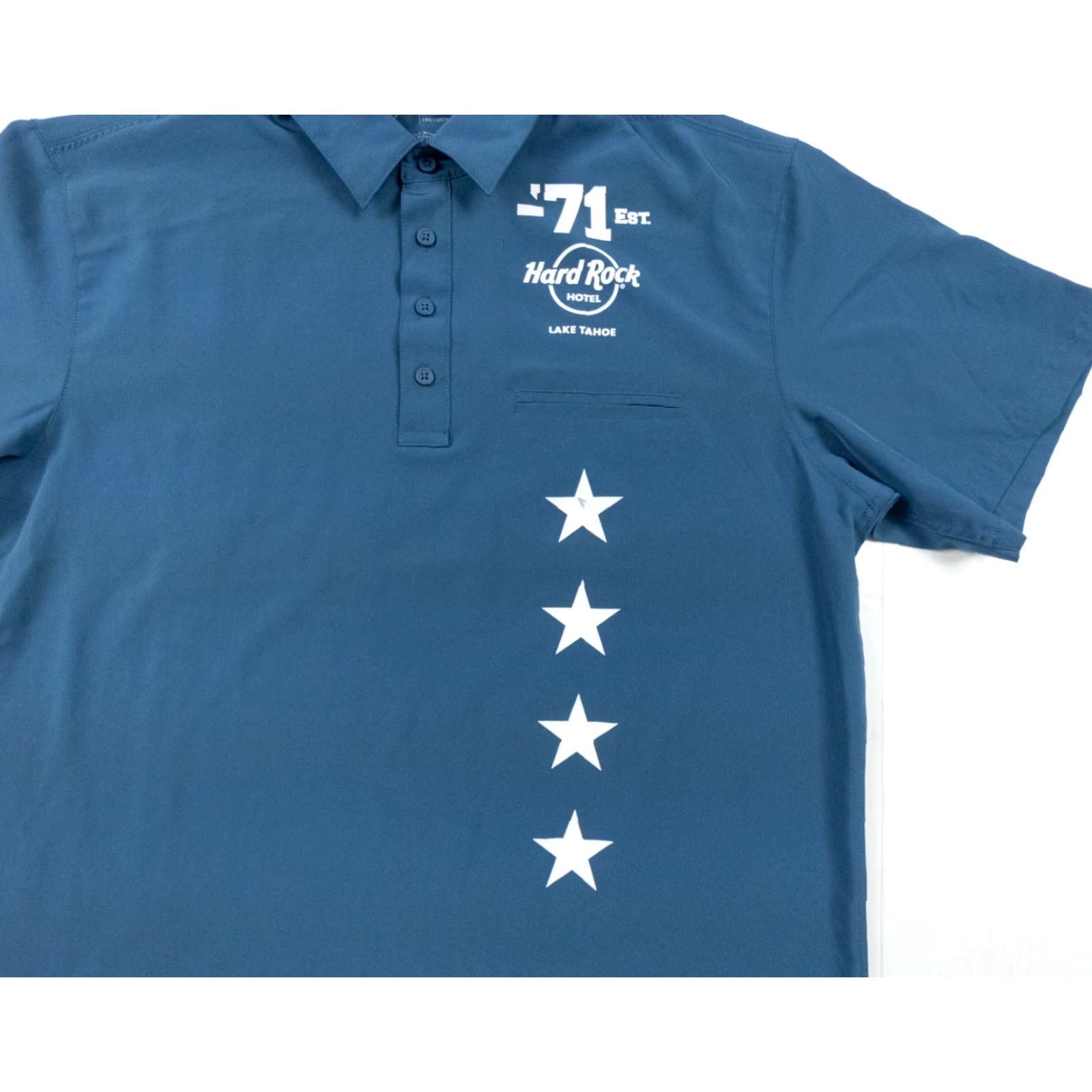 Hard Rock Cafe Hard Rock Polo Shirt Mens Adult Large Blue Short Sleeve Logo Stretch Casual Polo Shirt 90s Outdoor Men Size US L / EU 52-54 / 3 - 2 Thumbnail