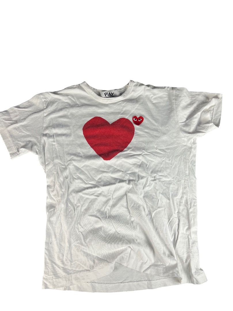 Comme des Garcons CDG PLAY Double Heart Tee (Front & Back) – Size XL (Fits L) Size US XL / EU 56 / 4 - 1 Thumbnail