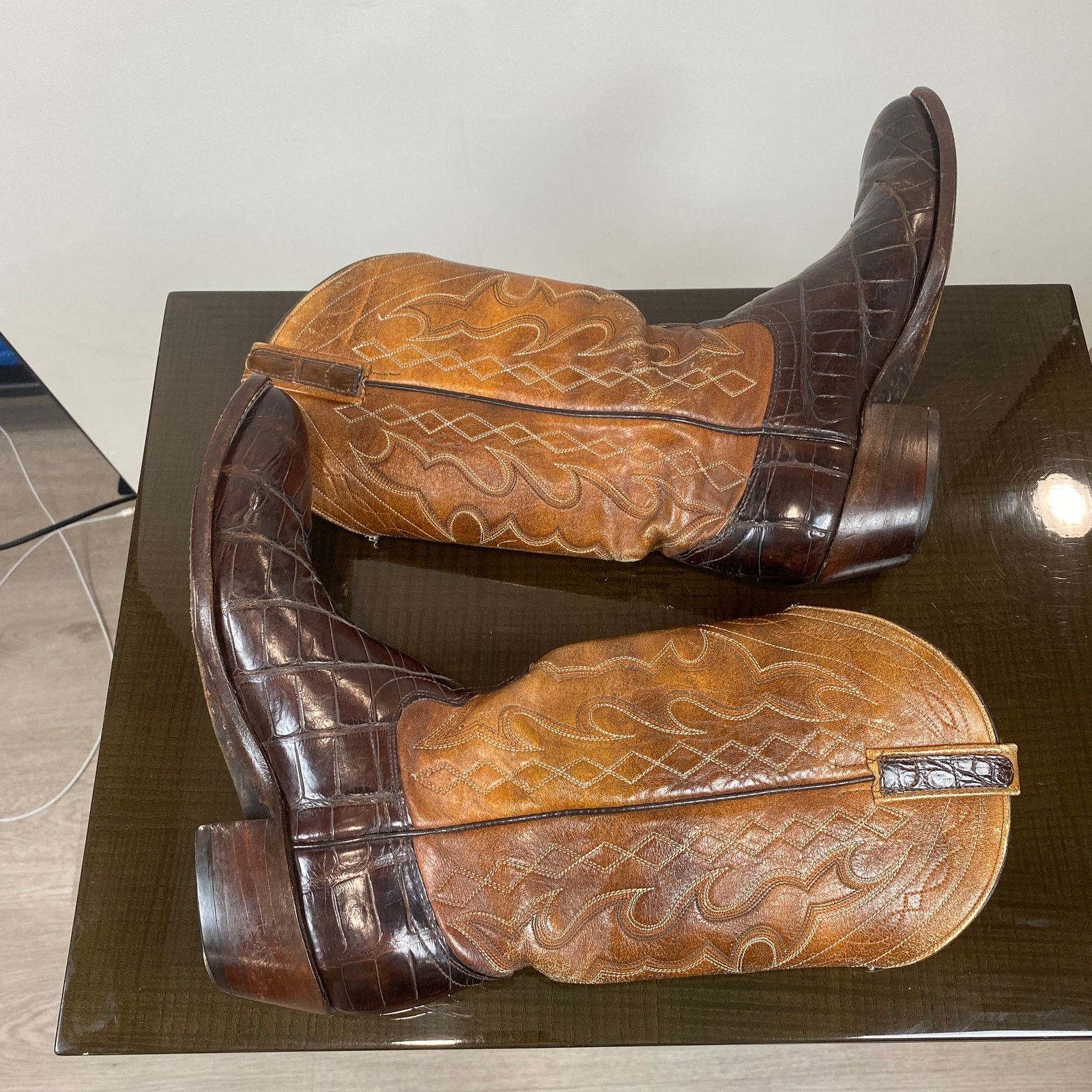 Dan Post × Vintage Vintage Dan Post Alligator Bias Cut Western 6933 Boots 8D Size US 8 / EU 41 - 6 Thumbnail