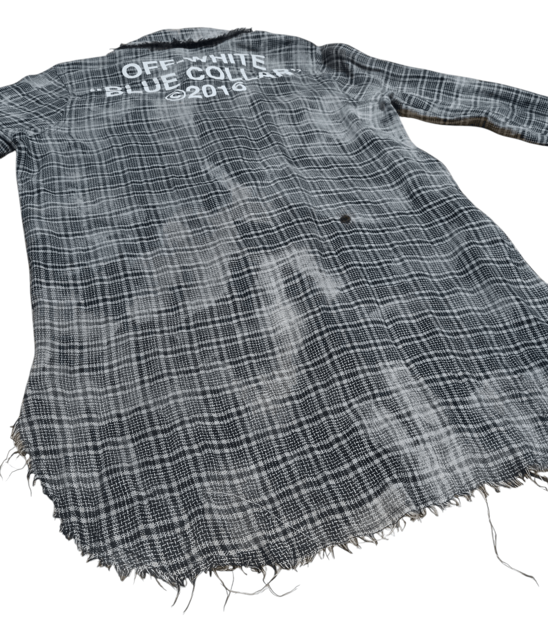Off-White OFF-WHITE C/O VIRGIL ABLOH "BLUE COLLAR" TARTAN FRINGED Size US XS / EU 42 / 0 - 10 Thumbnail