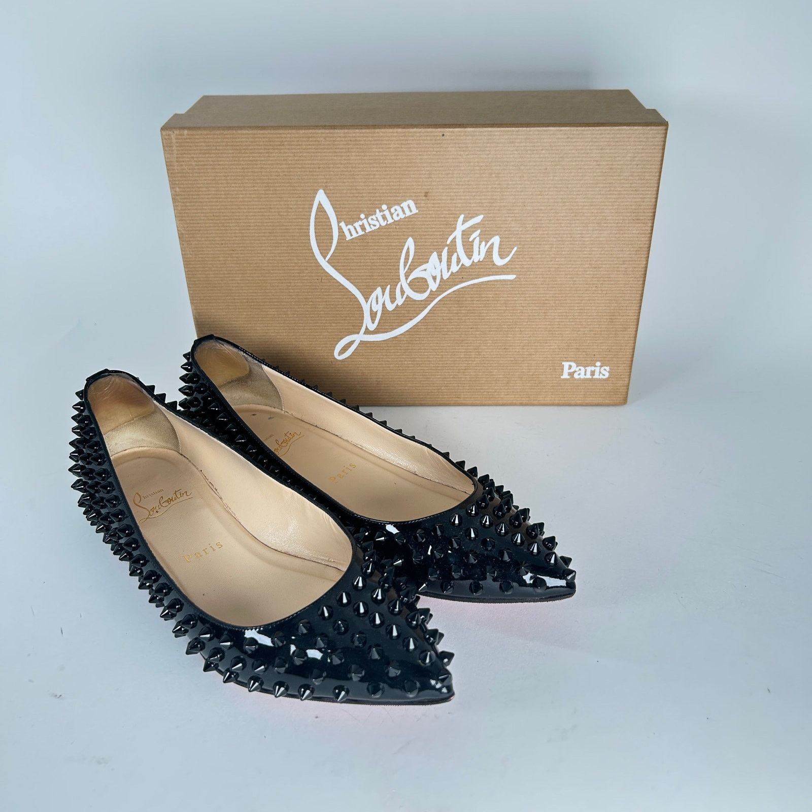 Christian Louboutin Christian Louboutin Black Patent Studded Flats Size 38 Size US 8 / IT 38 - 11 Thumbnail