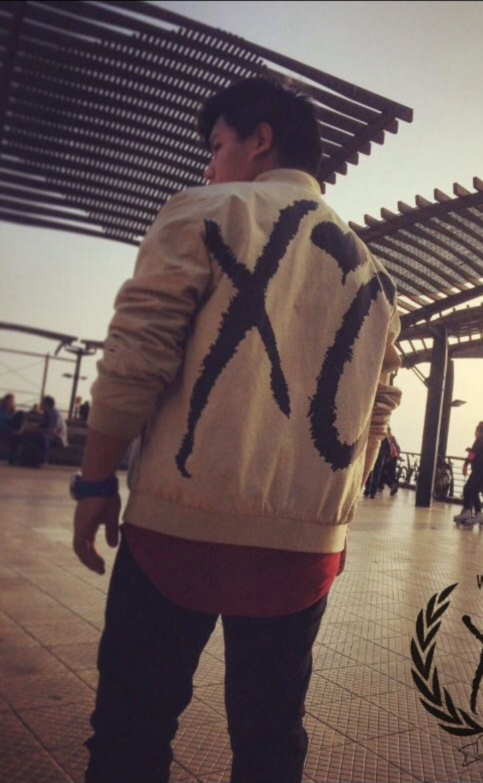 H&M x The Weeknd XO Collection Bomber Jacket Big Logo Size L