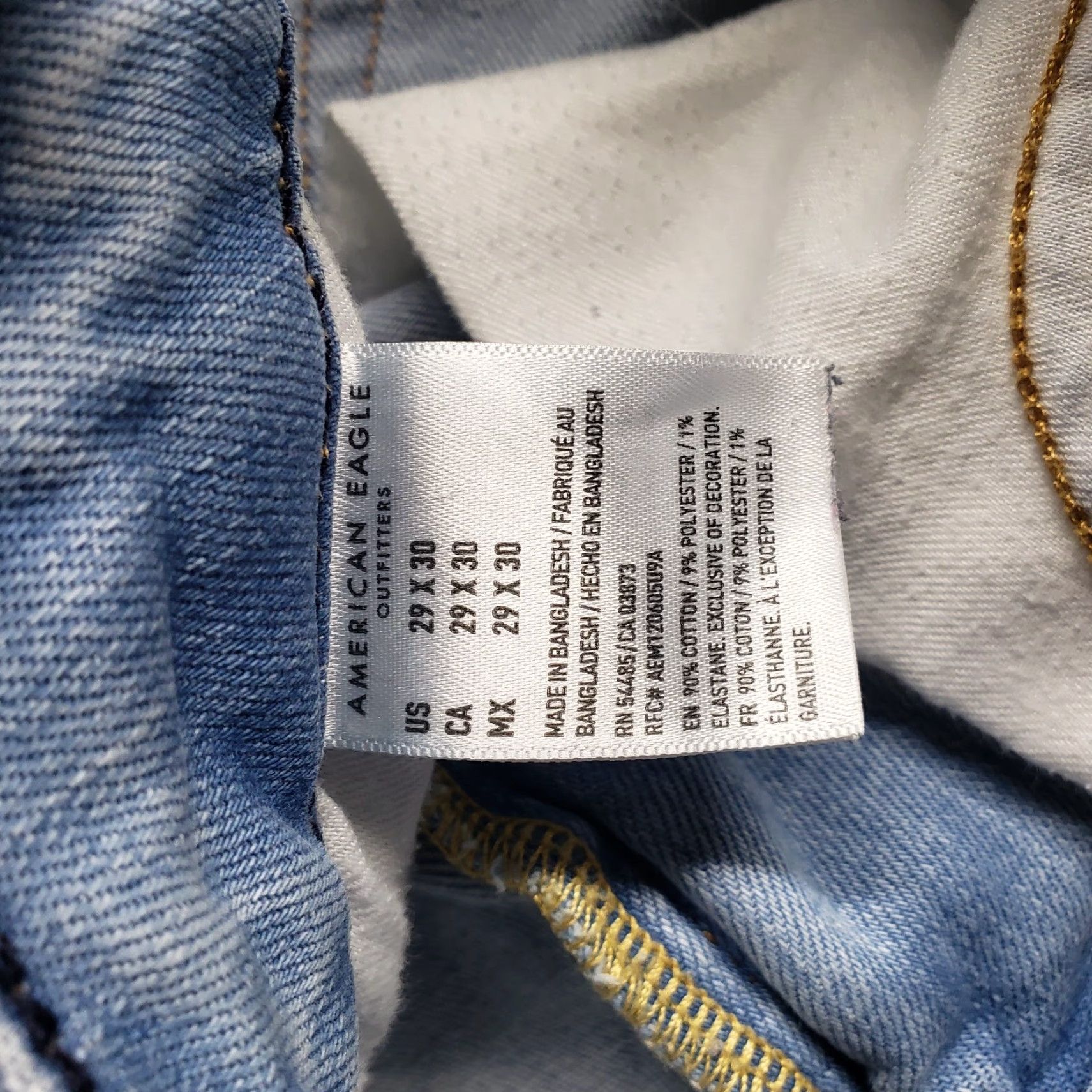 American Eagle Outfitters American Eagle Jeans Straight Slim Distressed 29x30 Adult Men Blue Cotton Blend Denim Logo 90s Theme Size US 30 / EU 46 - 5 Thumbnail