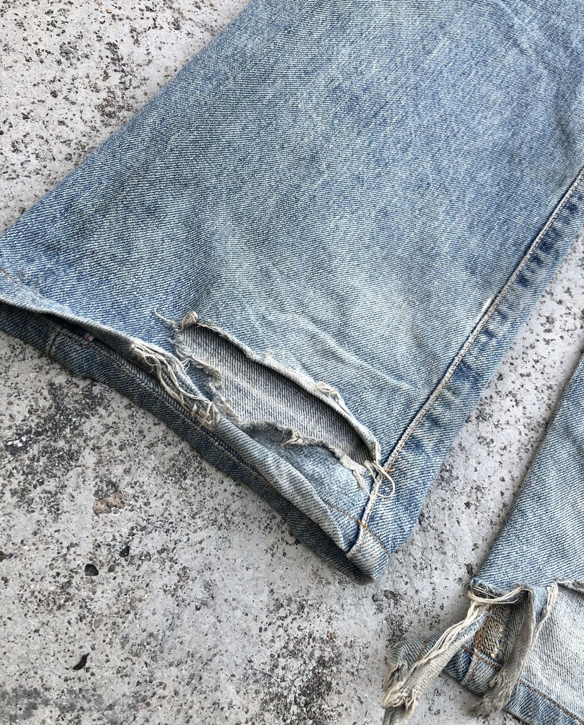 Edwin WIDE LEG DAMAGED VINTAGE EDWIN SELVEDGE DENIM Size US 29 - 10 Thumbnail