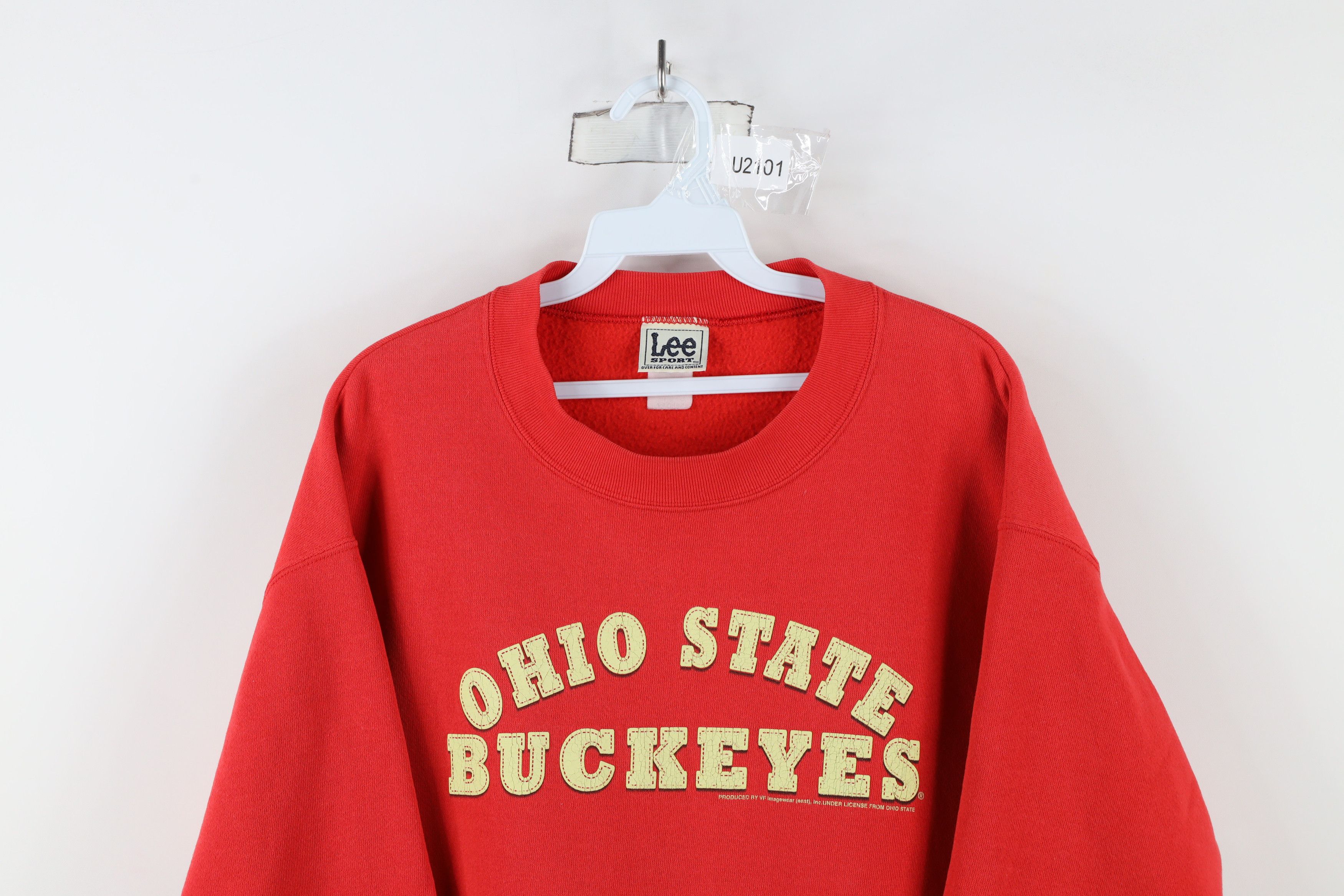 Vintage Vintage 90s State University Short Sleeve Sweatshirt Red Size US L / EU 52-54 / 3 - 2 Thumbnail