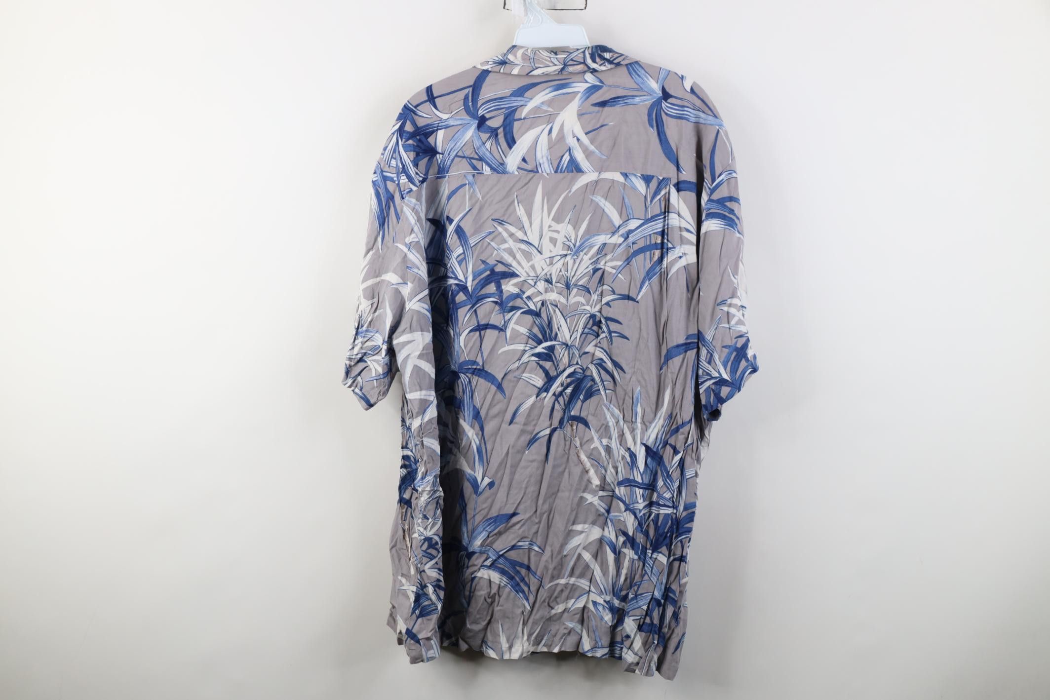 Vintage Vintage 90s Streetwear Bamboo Leaf Hawaiian Button Shirt USA Size US XL / EU 56 / 4 - 14 Thumbnail