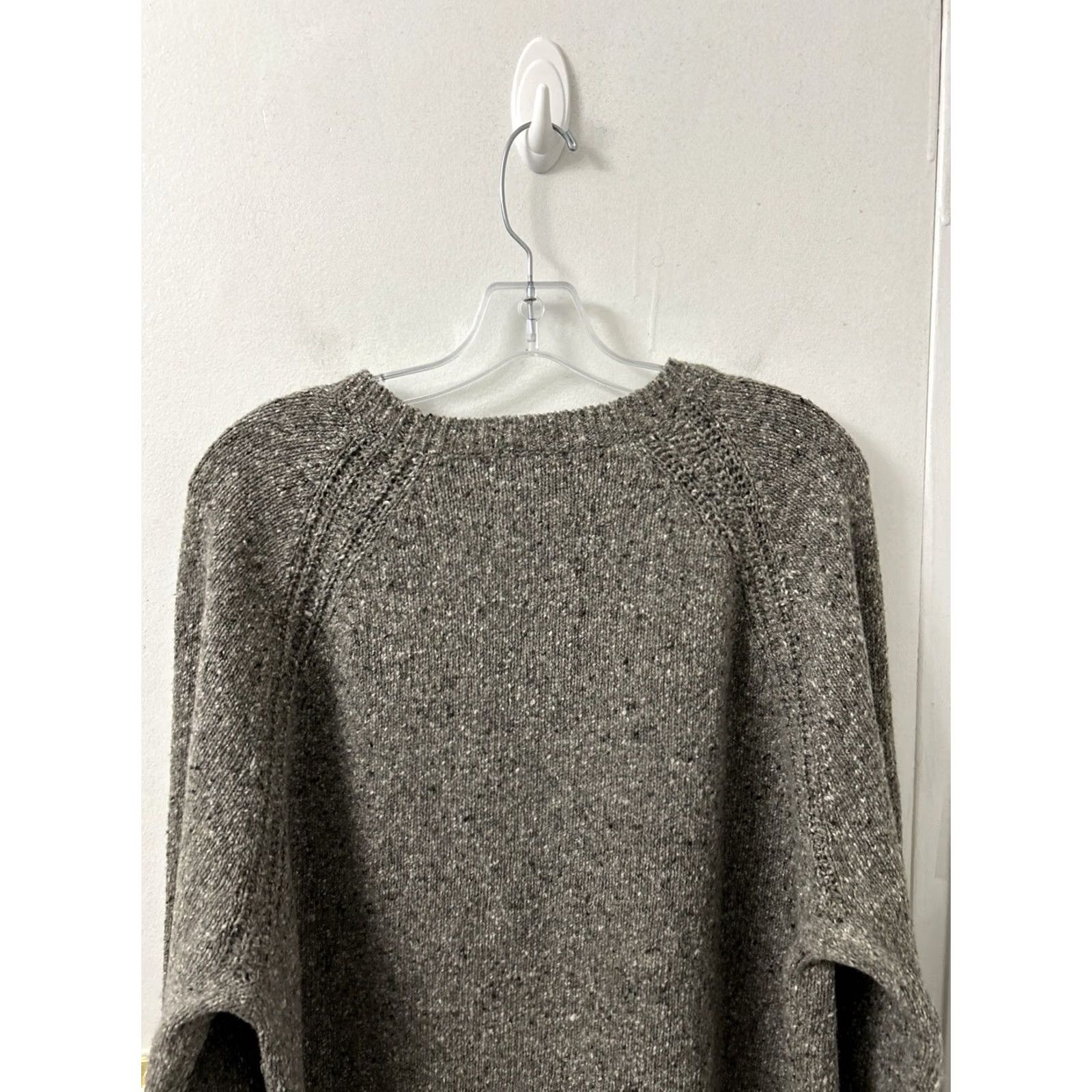 Vintage J Crew Sweater Mens XL Brown Wool Blend Speckled Crewneck Raglan Pullover L/S Regular Knit Crew Neck Casual Autumn Winter Spring Size US XL / EU 56 / 4 - 7 Thumbnail