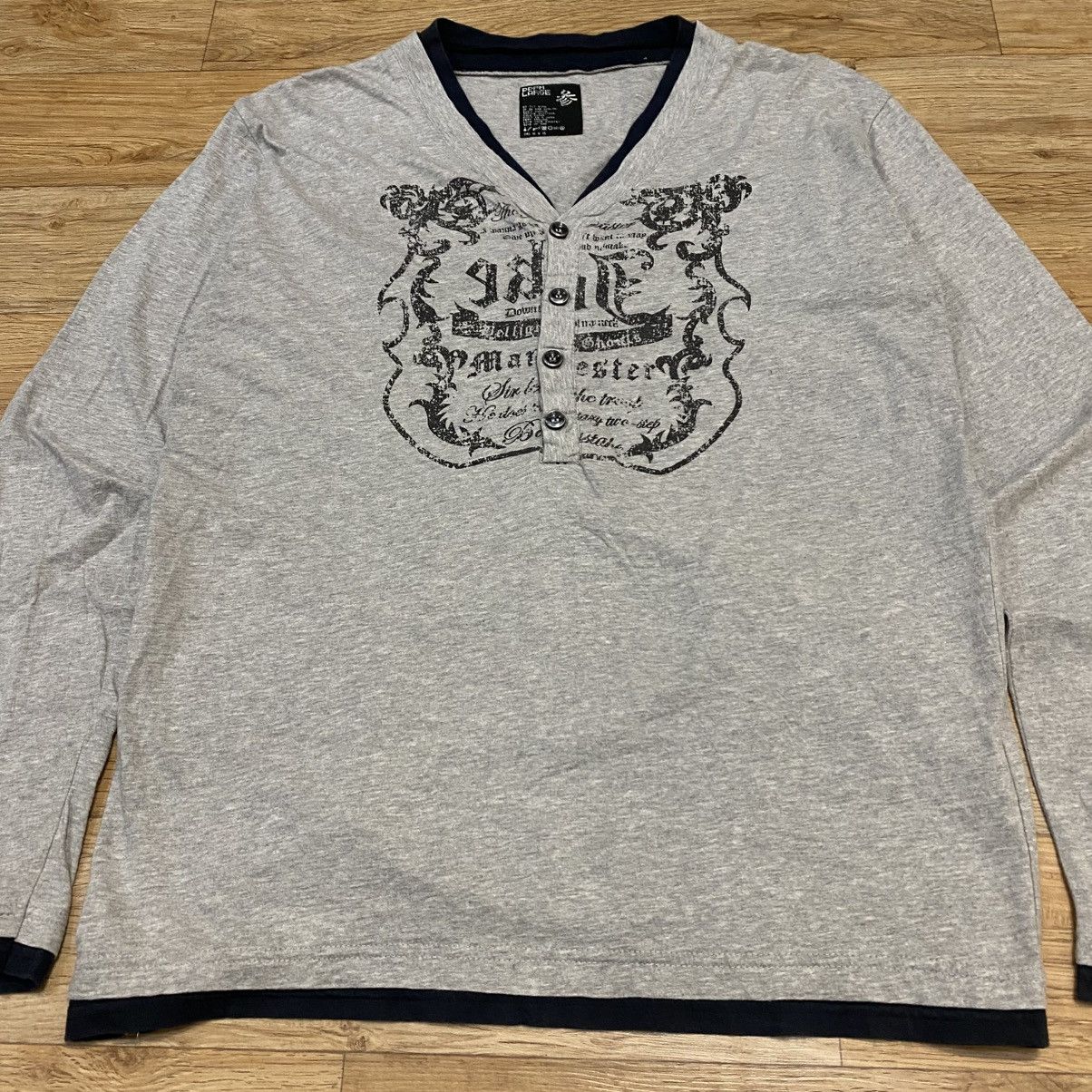 PPFM 2000s PPFM V Neck Double Layer Half Button LS T-Shirt Size US L / EU 52-54 / 3 - 5 Thumbnail