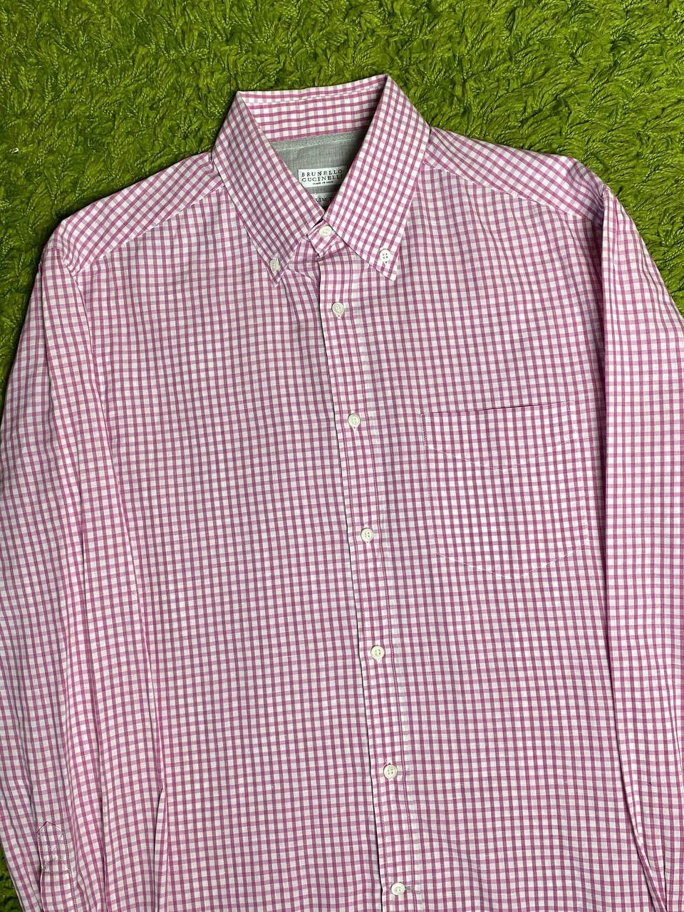 Brunello Cucinelli Brunello Cucinelli Check Linen Casual Shirt Button Up Size US M / EU 48-50 / 2 - 4 Thumbnail