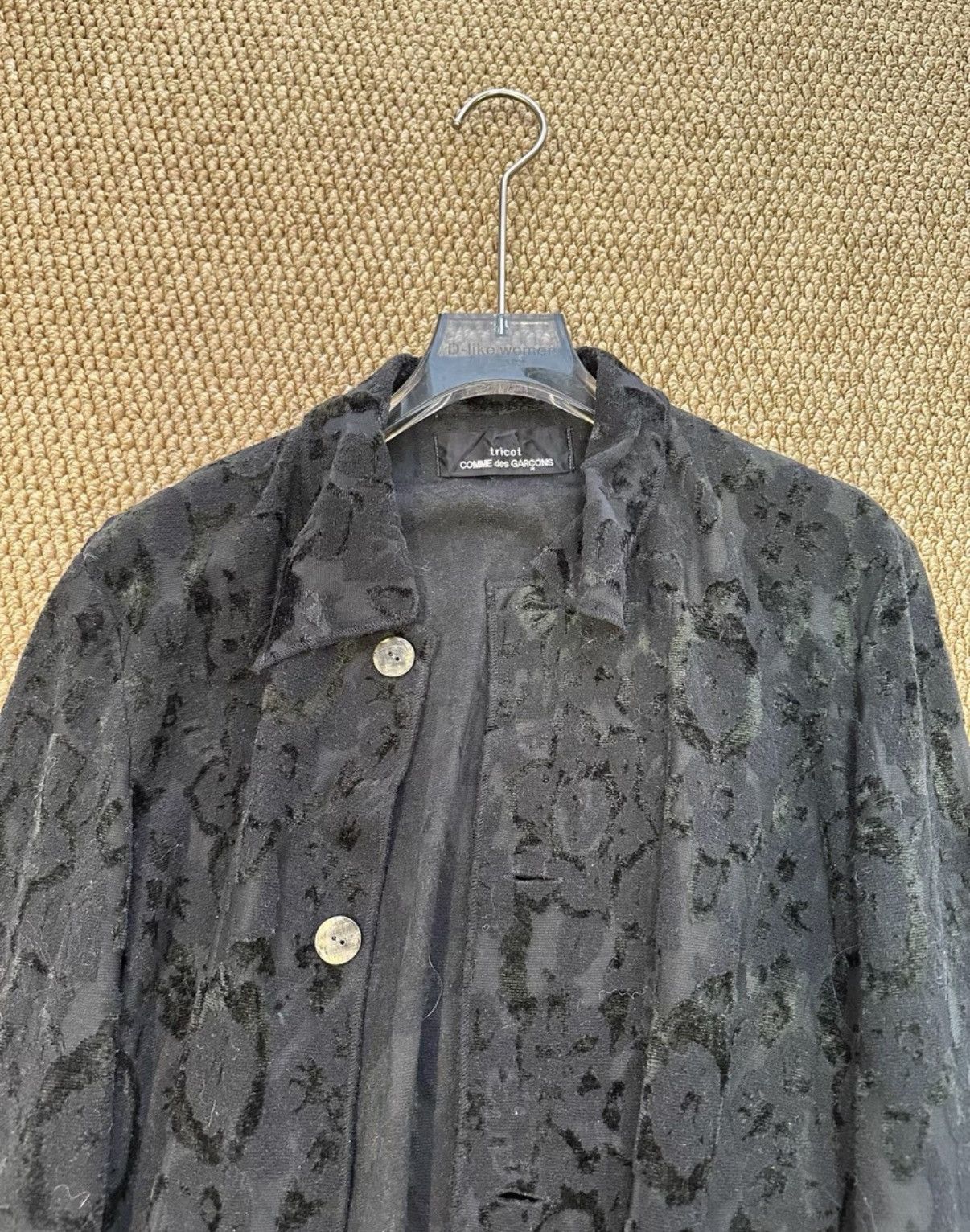 Comme des Garcons COMME des GARÇONS Black Velvet Jacquard Jacket K23 Size S / US 4 / IT 40 - 4 Thumbnail