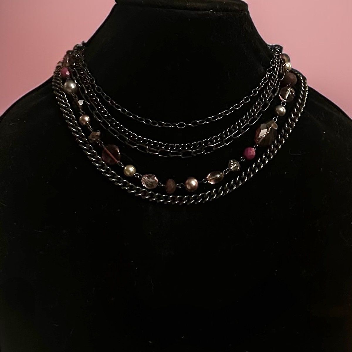 Other Black multi strand layered chain and bead necklace Size ONE SIZE - 1 Thumbnail